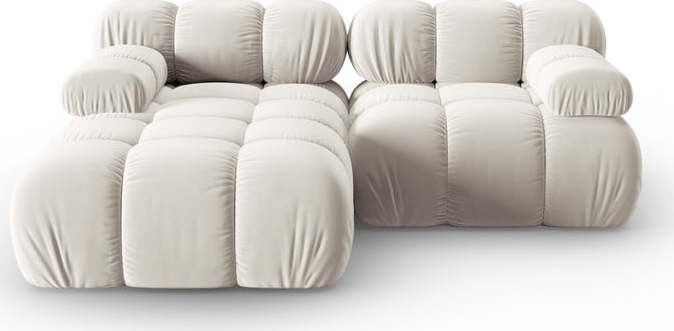 Béžová sametová modulární rohová pohovka (levý roh) Bellis – Micadoni