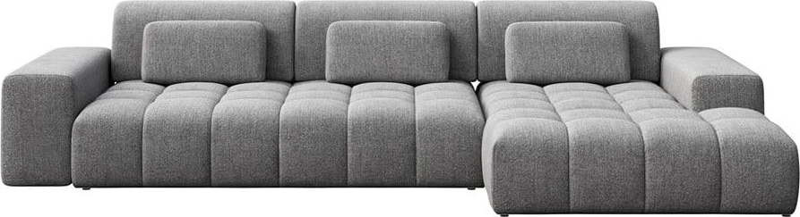 Šedá rohová pohovka (pravý roh/s lenoškou) Chevi – Ghado