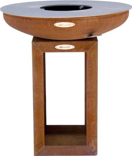 Hnědý venkovní gril na dřevo Remundi Carus S, ø 62 cm