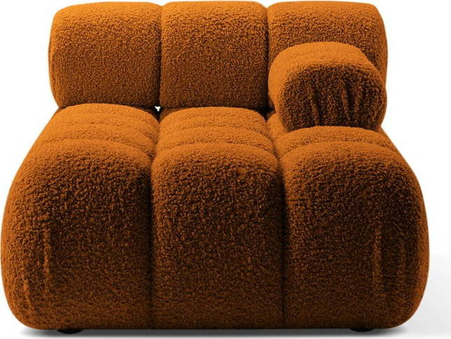 Oranžový modul pohovky z textilie bouclé (pravý roh) Bellis – Micadoni Home