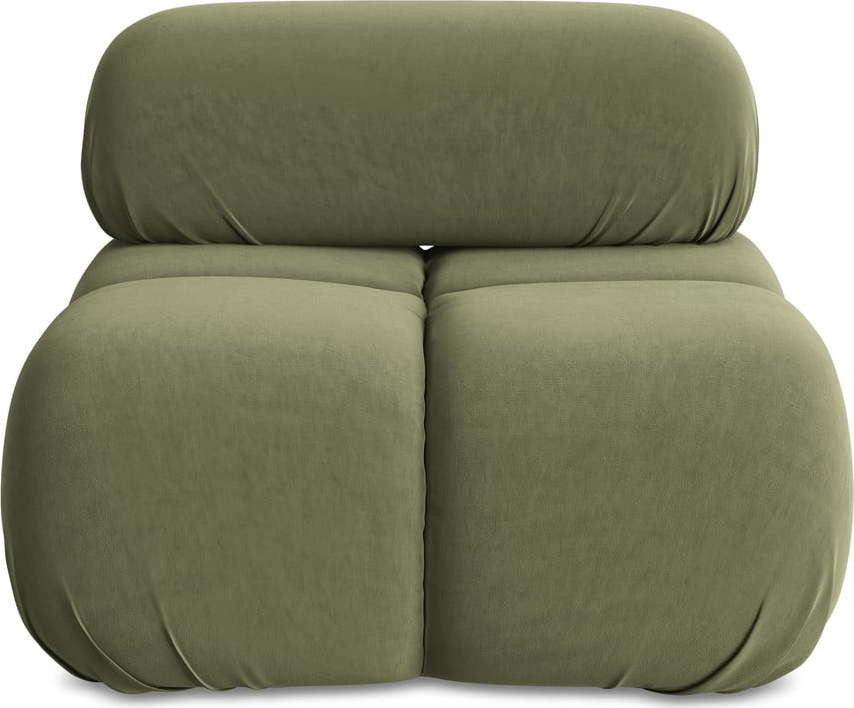 Světle zelený sametový modul pohovky Lokua – Makamii