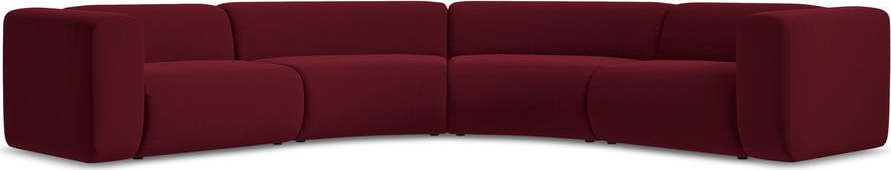 Vínová sametová rohová pohovka Ekahi – Makamii