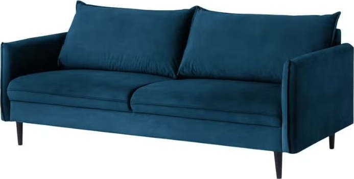 Tmavě modrá sametová pohovka 203 cm Juli – Ropez