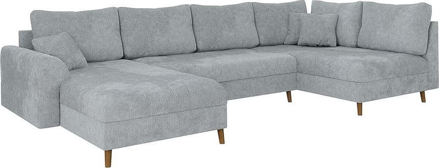 Světle šedá rohová pohovka (levý roh/do