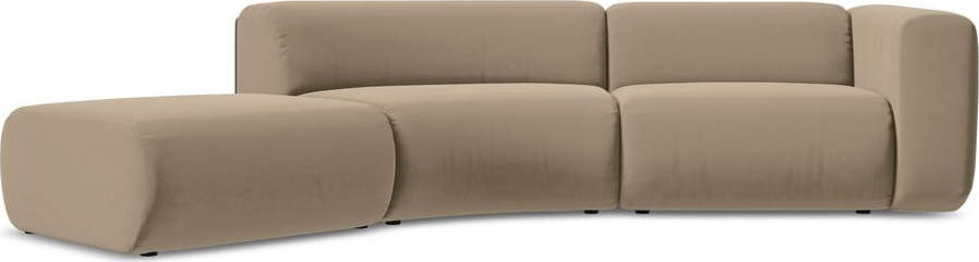 Béžová sametová lenoška (levý roh) Ekahi – Makamii