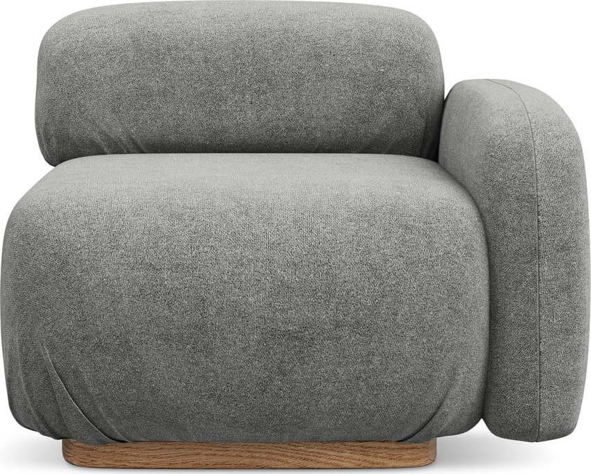 Šedý modul pohovky z textilie bouclé (pravý roh) Ailani – Makamii