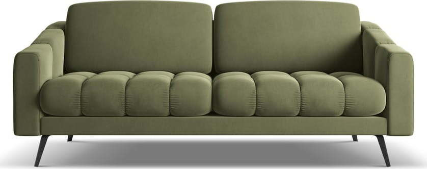 Zelená sametová pohovka 202 cm Nalu – Makamii