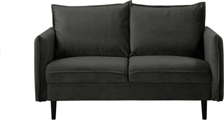 Tmavě šedá sametová pohovka 138 cm Juli – Ropez