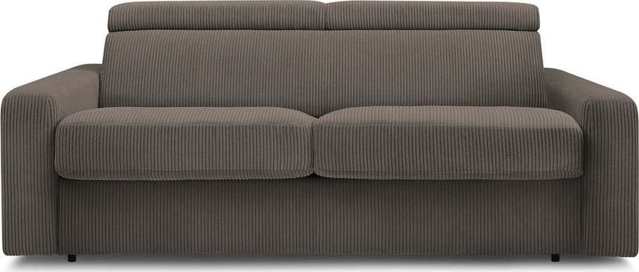 Šedohnědá manšestrová rozkládací pohovka 215 cm Monaco – Bobochic Paris