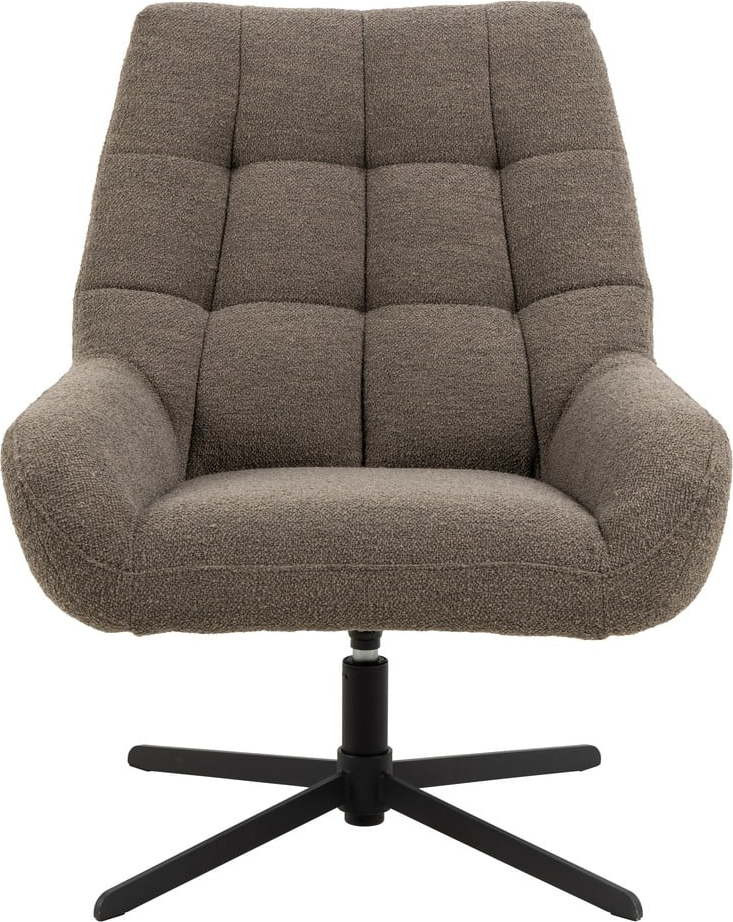 Šedo-hnědé křeslo z textilie bouclé Paris – Actona