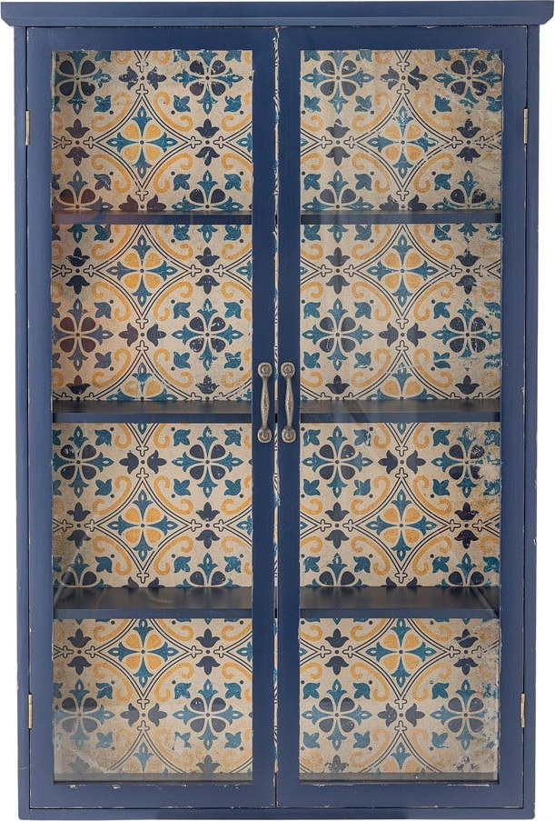 Modrá vitrína z jedlového dřeva 81x122x22 cm Hazem – Bloomingville