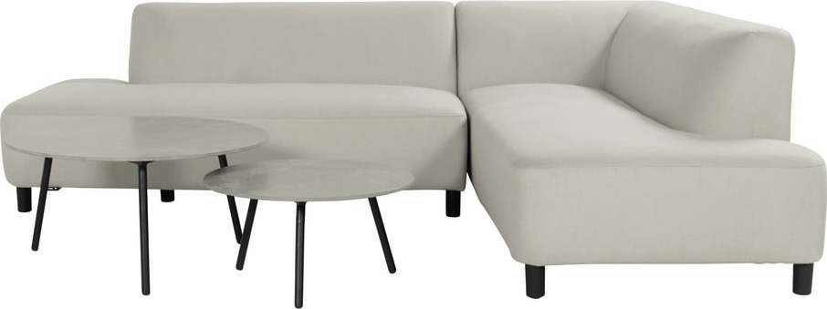 Světle šedá hliníková zahradní pohovka (pravý roh) Monaco – Hartman