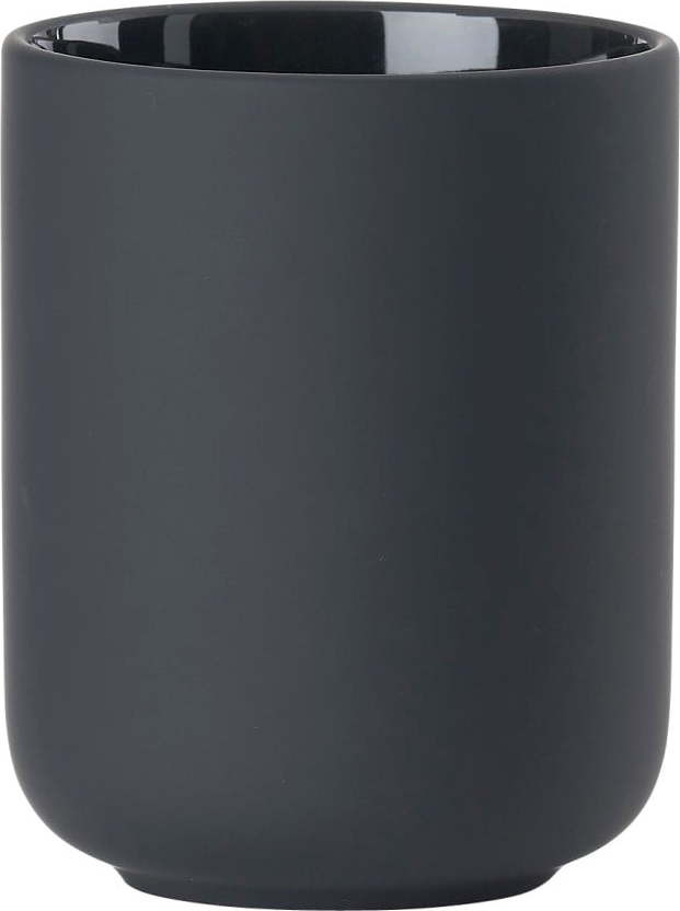 Černý kameninový kelímek na zubní kartáčky Ume - Zone