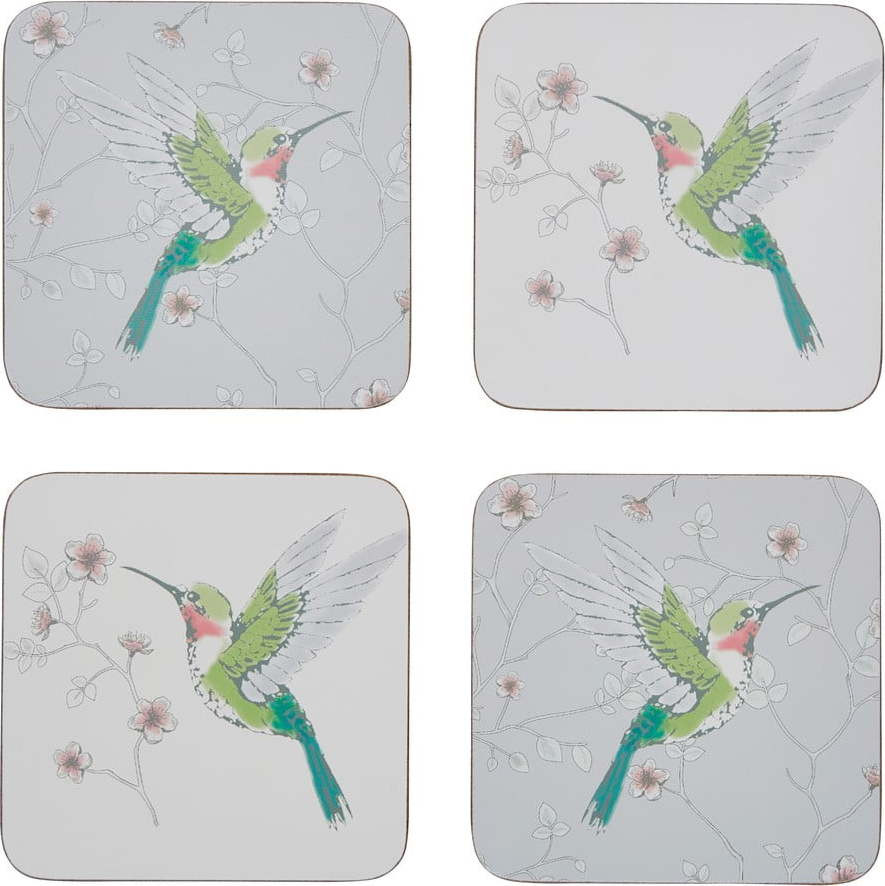 Šedé podtácky v sadě 4 ks Hummingbirds – Cooksmart ®