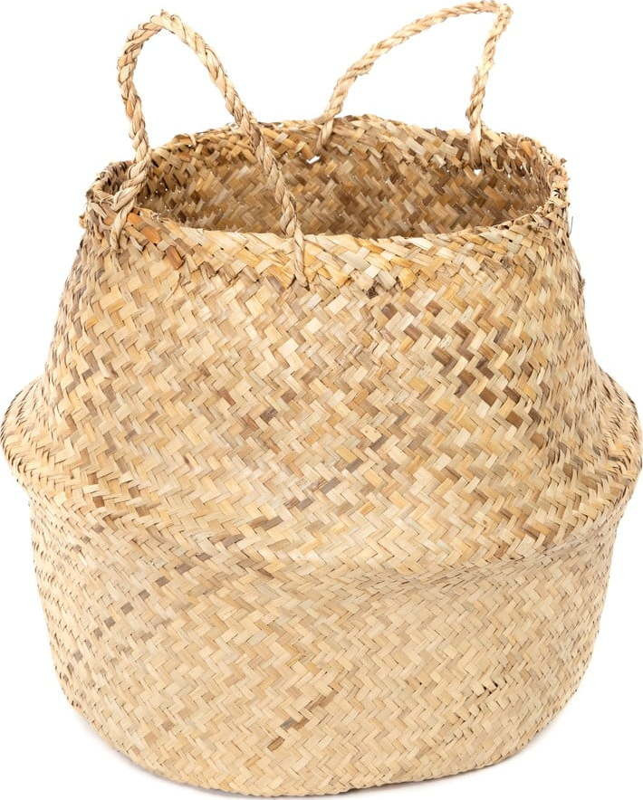 Světlý úložný košík z mořské trávy Compactor, ⌀ 36 cm