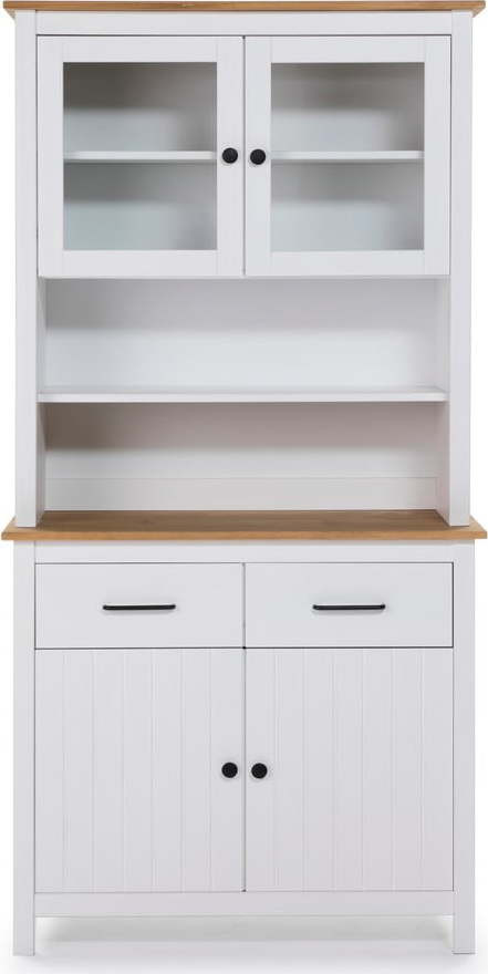 Bílá kredenc z borovicového dřeva 90x180 cm Miranda – Marckeric