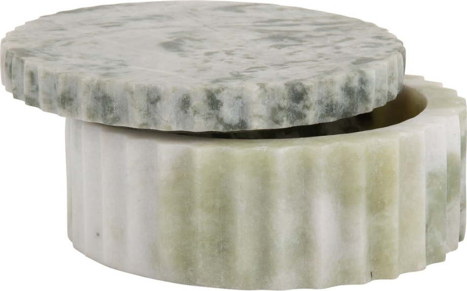 Světle zelený dekorativní kamenný úložný box ø 15x6 cm Marble – PT LIVING