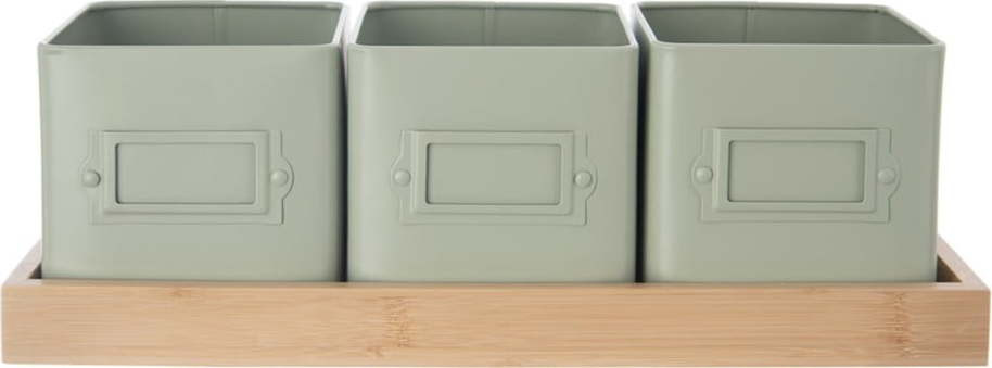 Kovové květináče na bylinky v sadě 3 ks Greenish – Orion