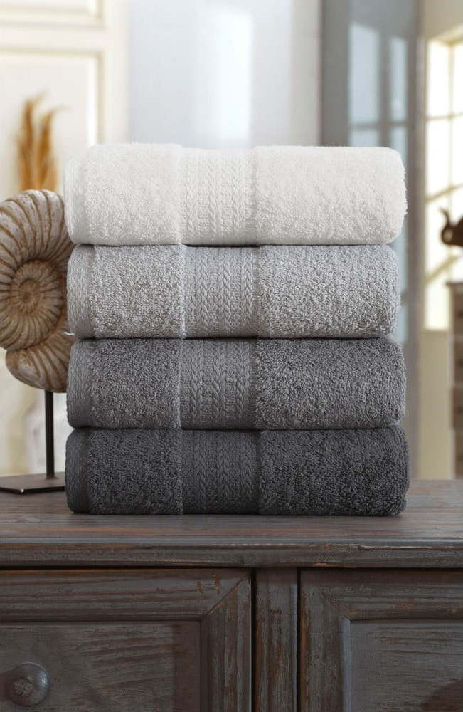 Šedé bavlněné ručníky v sadě 4 ks 50x90 cm – Mila Home