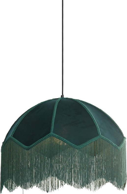 Závěsné svítidlo v petrolejové barvě s textilním stínidlem ø 50 cm Malacia – Light & Living