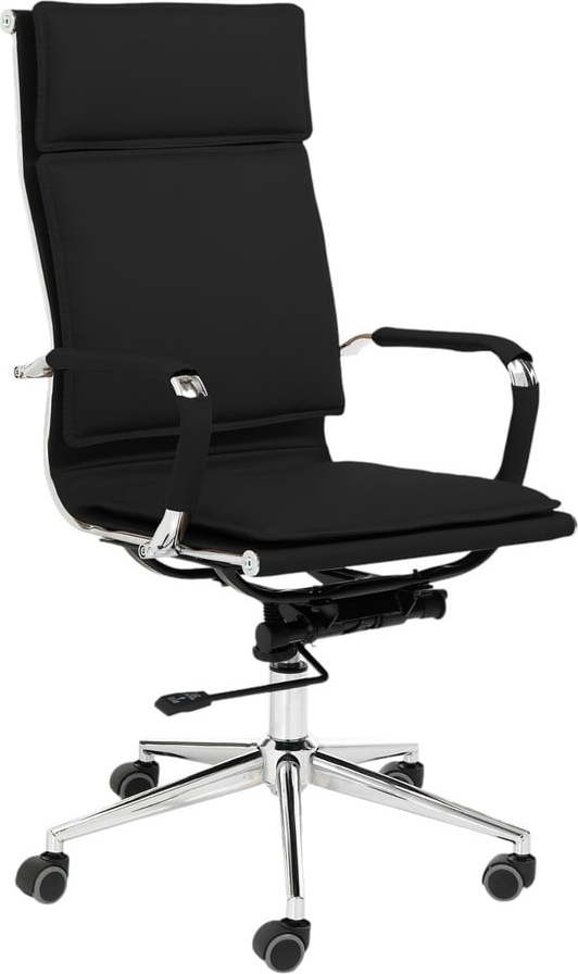 Černá kancelářská židle z imitace kůže Premier – Tomasucci