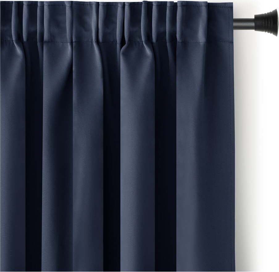 Tmavě modrý zatemňovací termo závěs 140x270 cm Pleat – Restilo