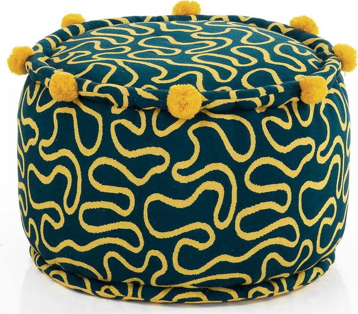 Taburet ve žluté a tmavě zelené barvě Tangle – Tomasucci