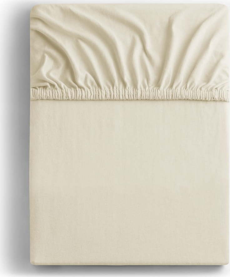 Béžové napínací prostěradlo jersey 90x200 cm Amber – DecoKing