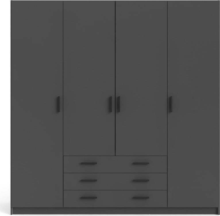 Tmavě šedá šatní skříň 196x200 cm Sprint – Tvilum