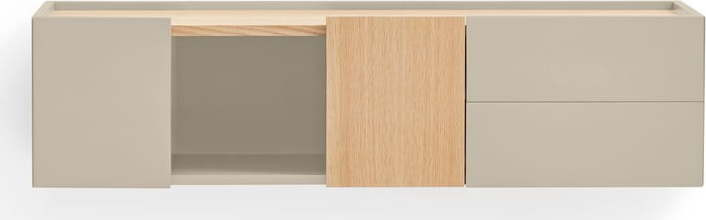 Nízká komoda v dekoru dubu v béžovo-přírodní barvě 110x23 cm Otto – Teulat
