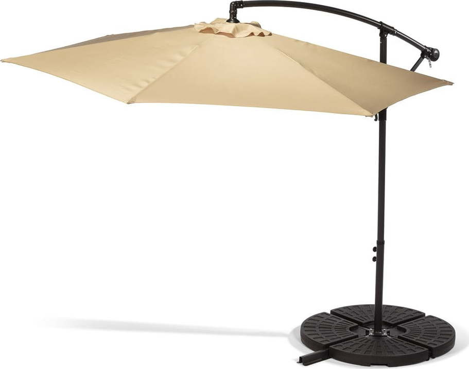 Béžový slunečník bez podstavce Bonami Essentials Happy Sun, ø 300 cm