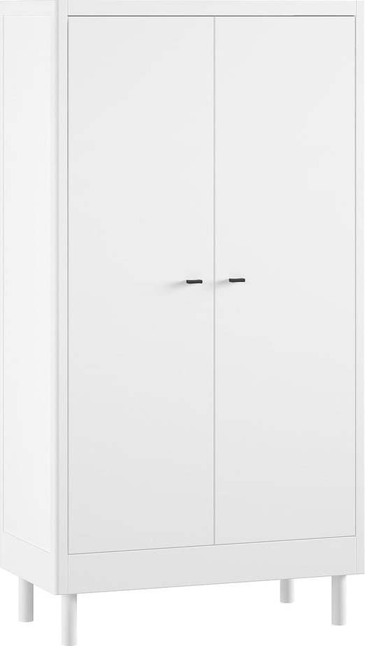 Bílá dětská šatní skříň z bukového dřeva 100x190x55 cm Forrest – Vipack