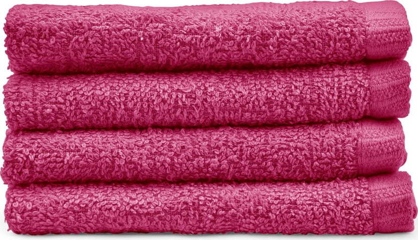 Tmavě růžové rychleschnoucí bavlněné ručníky v sadě 4 ks 30x30 cm Quick Dry – Catherine Lansfield