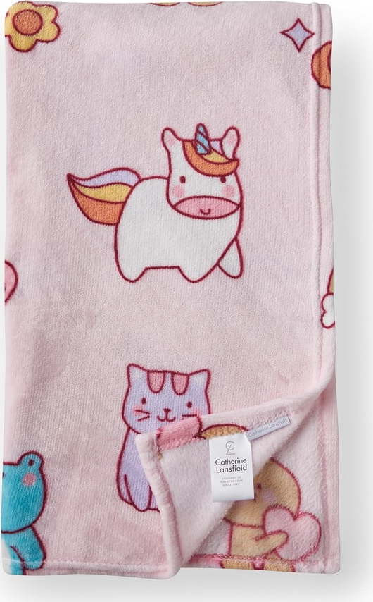 Růžová fleecová dětská deka 130x170 cm Forever Together – Catherine Lansfield