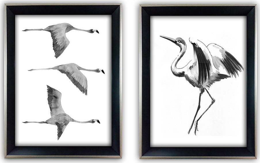 Obrazy v sadě 2 ks 35x45 cm Crane – Wallity