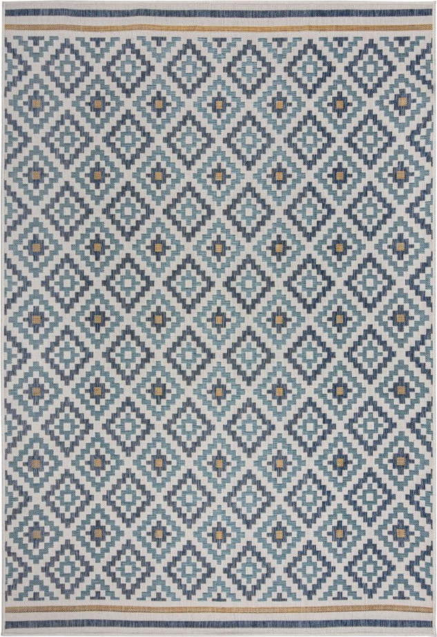 Žluto-modrý vnitřní a venkovní koberec 160x230 cm Zia Trellis – Flair Rugs