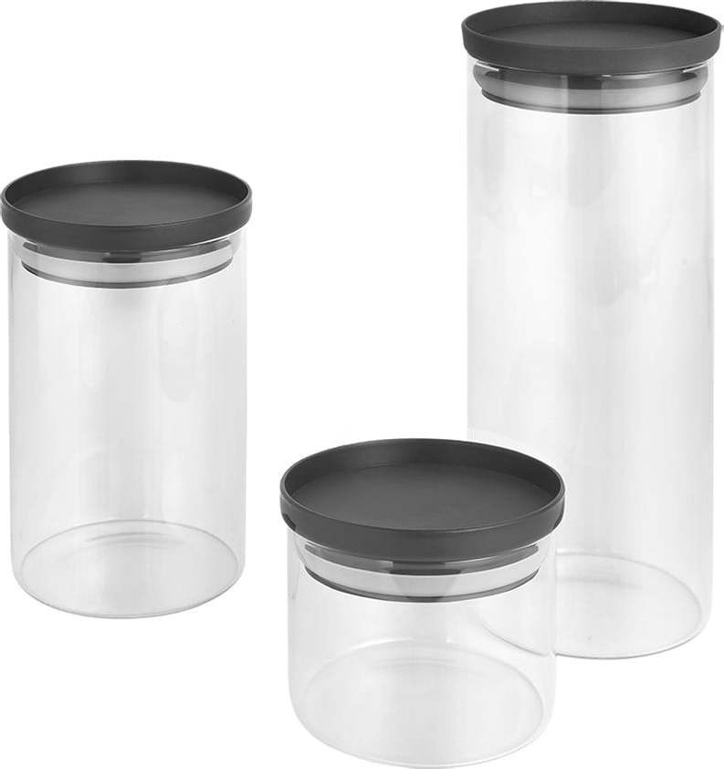 Skleněné dózy na potraviny v sadě 3 ks – Metaltex