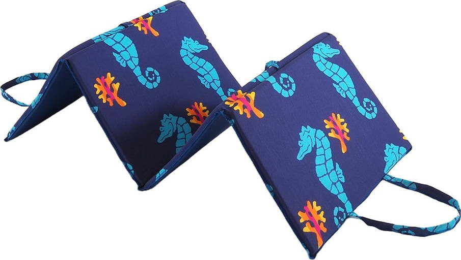 Modrý zahradní podsedák na lehátko 49x137 cm Seahorse – B.E.S.