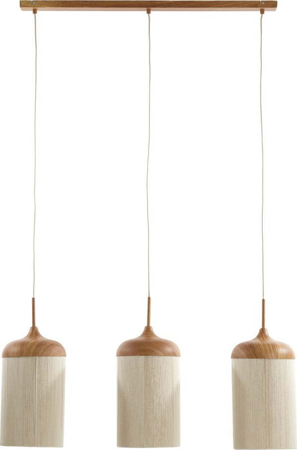 Závěsné svítidlo v přírodní barvě s textilním stínidlem Dania – Light & Living