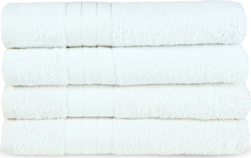 Bílé froté bavlněné ručníky v sadě 4 ks 50x100 cm – Good Morning