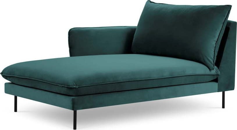 Petrolejově zelená sametová lenoška Cosmopolitan Design Vienna, levý roh