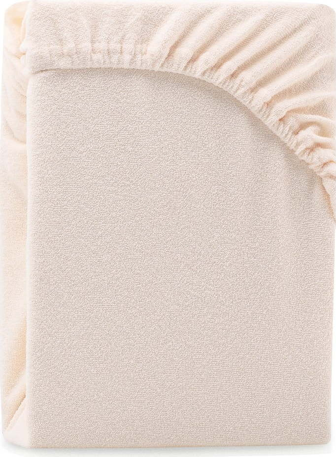 Béžové napínací froté prostěradlo 140x200 cm Ruby – Restilo