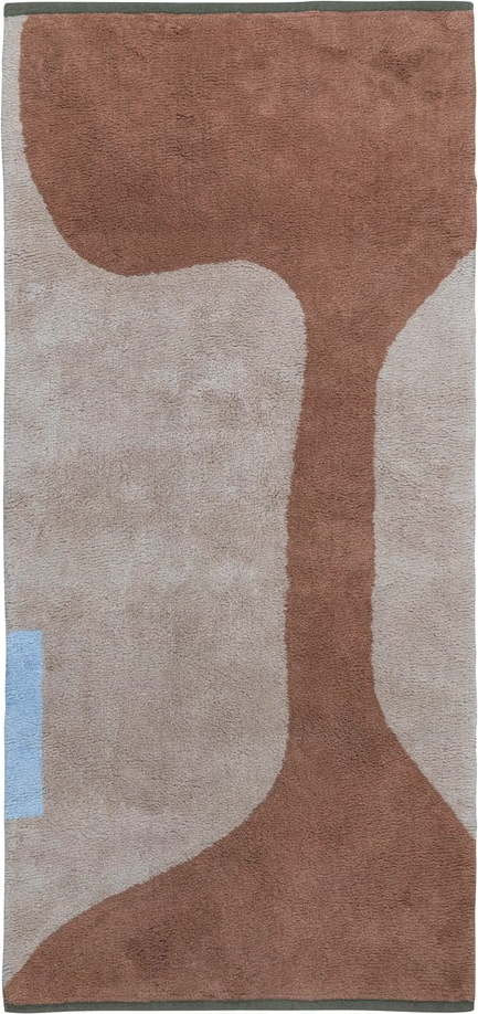 Pratelný bavlněný běhoun v cihlové a béžové barvě 70x150 cm Figura – Mette Ditmer Denmark