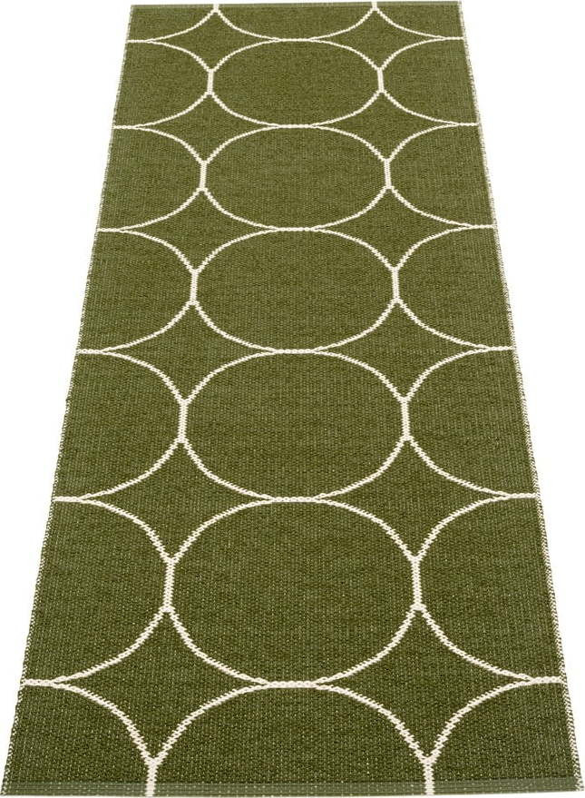 Tmavě zelený vnitřní a venkovní běhoun 70x200 cm Boo Dark Olive – Pappelina