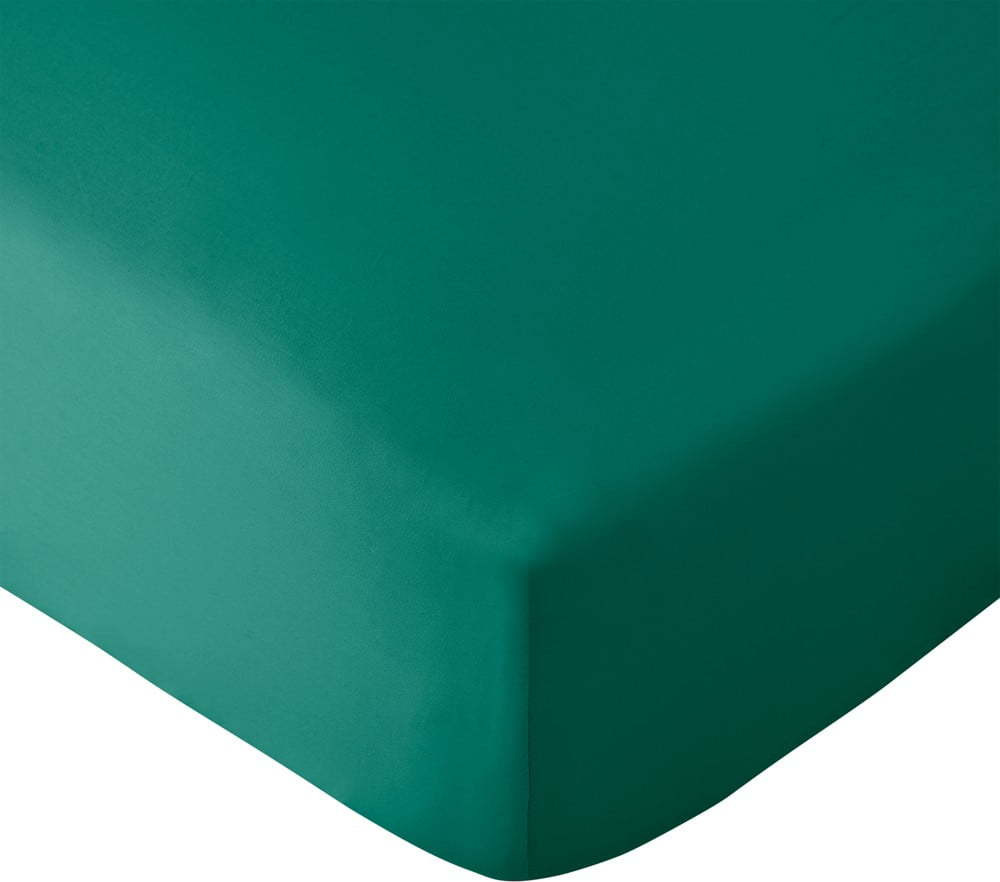 Tmavě zelené napínací prostěradlo z mikrovlákna 185x200 cm So Soft Easy Iron – Catherine Lansfield