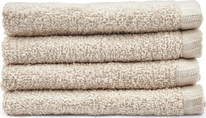 Béžové rychleschnoucí bavlněné ručníky v sadě 4 ks 30x30 cm Quick Dry – Catherine Lansfield