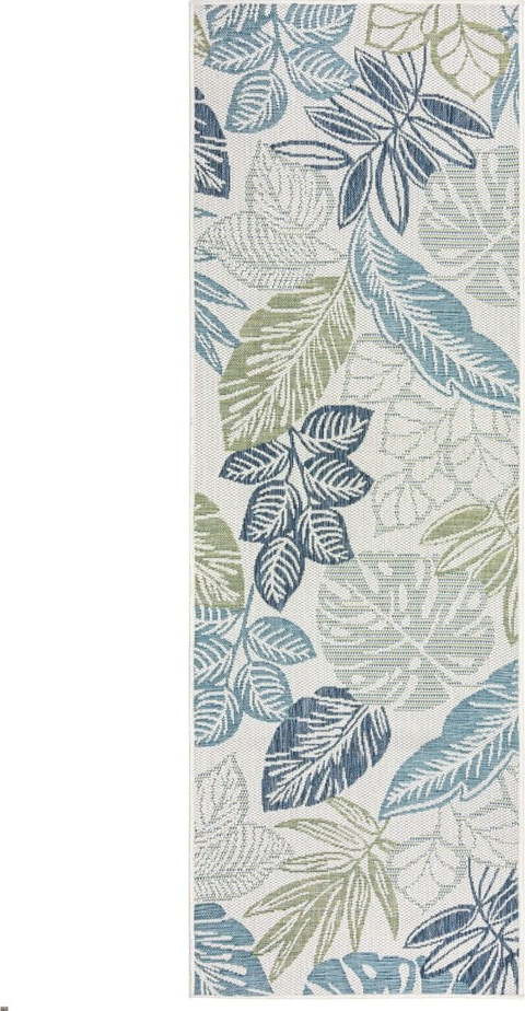 Zeleno-modrý vnitřní a venkovní koberec 80x230 cm Bella Leaf – Flair Rugs