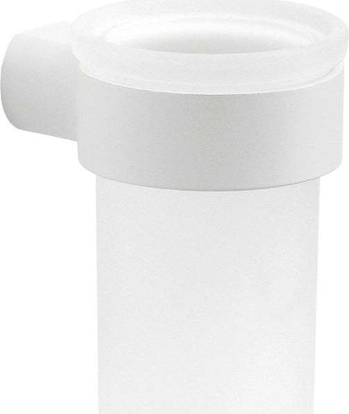 Bílý nástěnný skleněný kelímek na zubní kartáčky Gedy Pirenei – Sapho