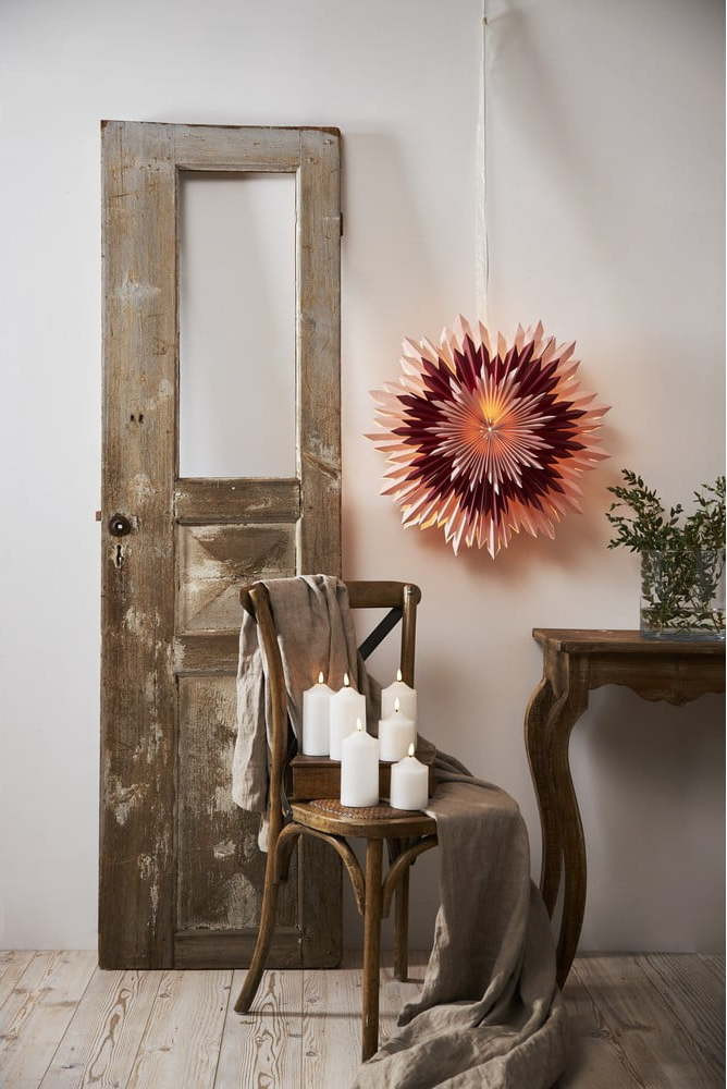 Růžová vánoční dekorace Star Trading Ice, ø 60 cm