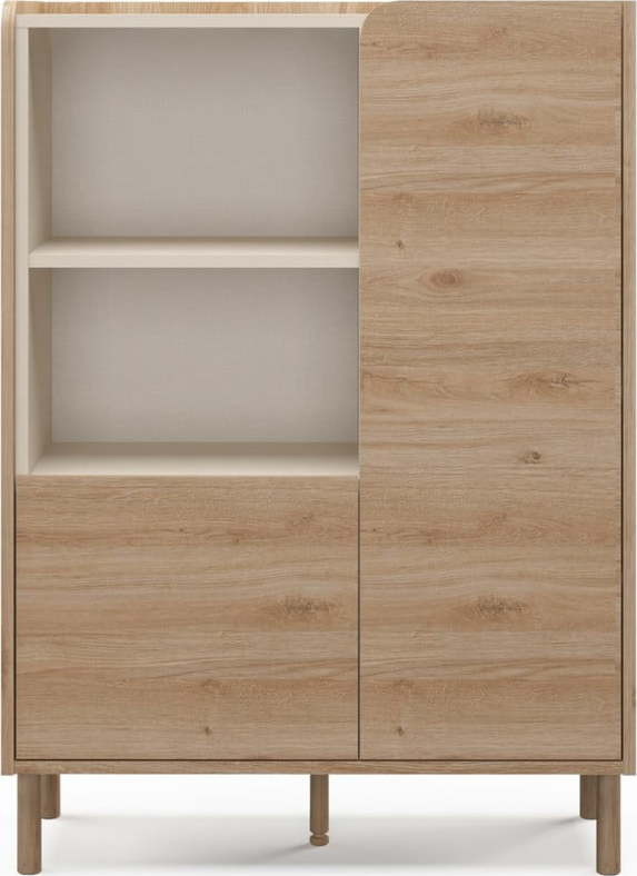 Skříňka v dekoru dubu v přírodní barvě 90x125x40 cm Monza – Marckeric